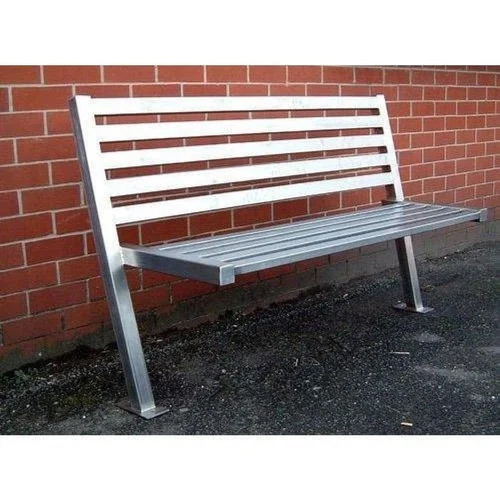 Stainless Steel Garden Bench - Color: Silver