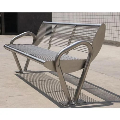 Ss Outdoor Bench - Color: Silver