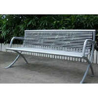 M S Outdoor Benches With Back - Color: Silver