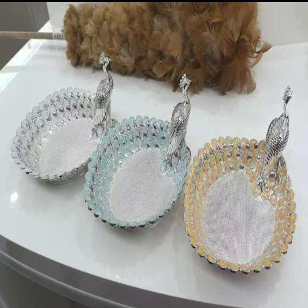 silver plated peacock platter (small)