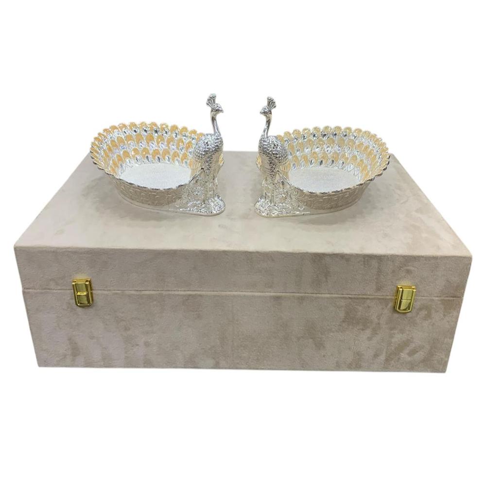 Silver Plated Peacock Platter (Small) - Material: Metal