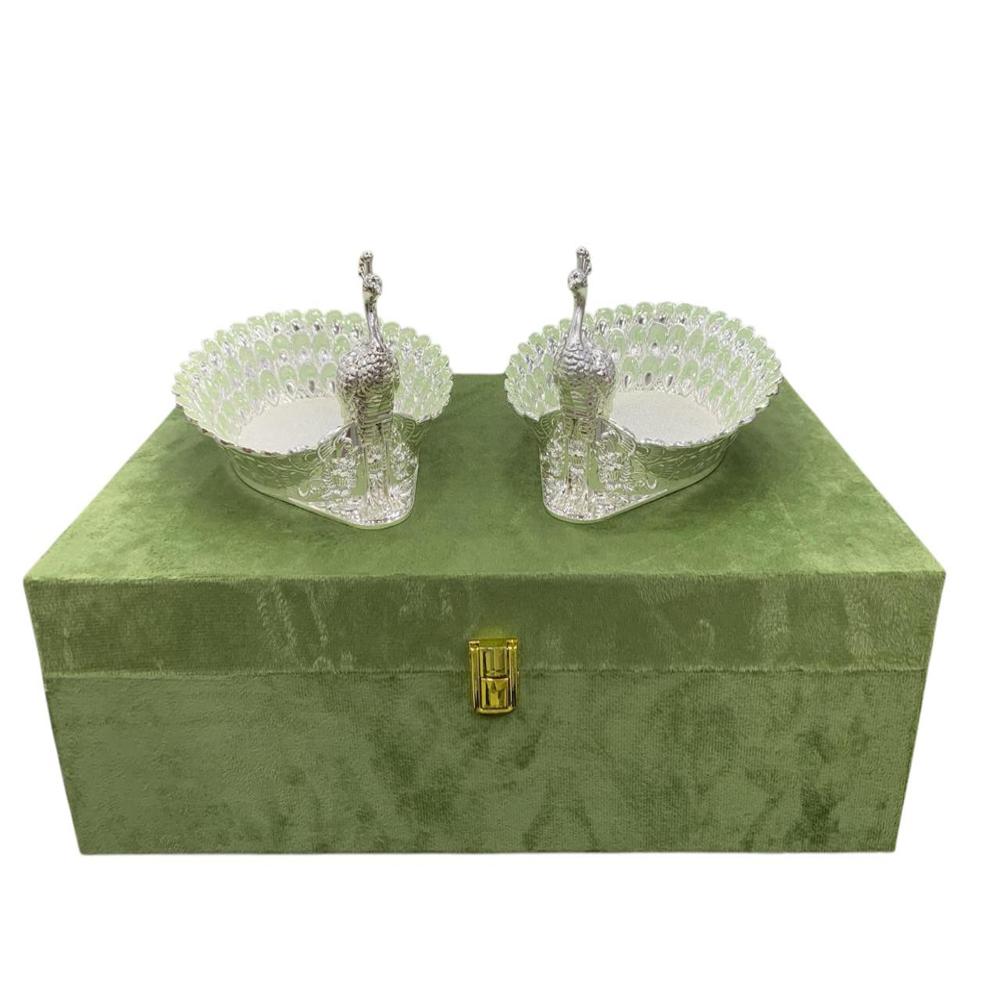 Silver Plated Peacock Platter (Small) - Material: Metal