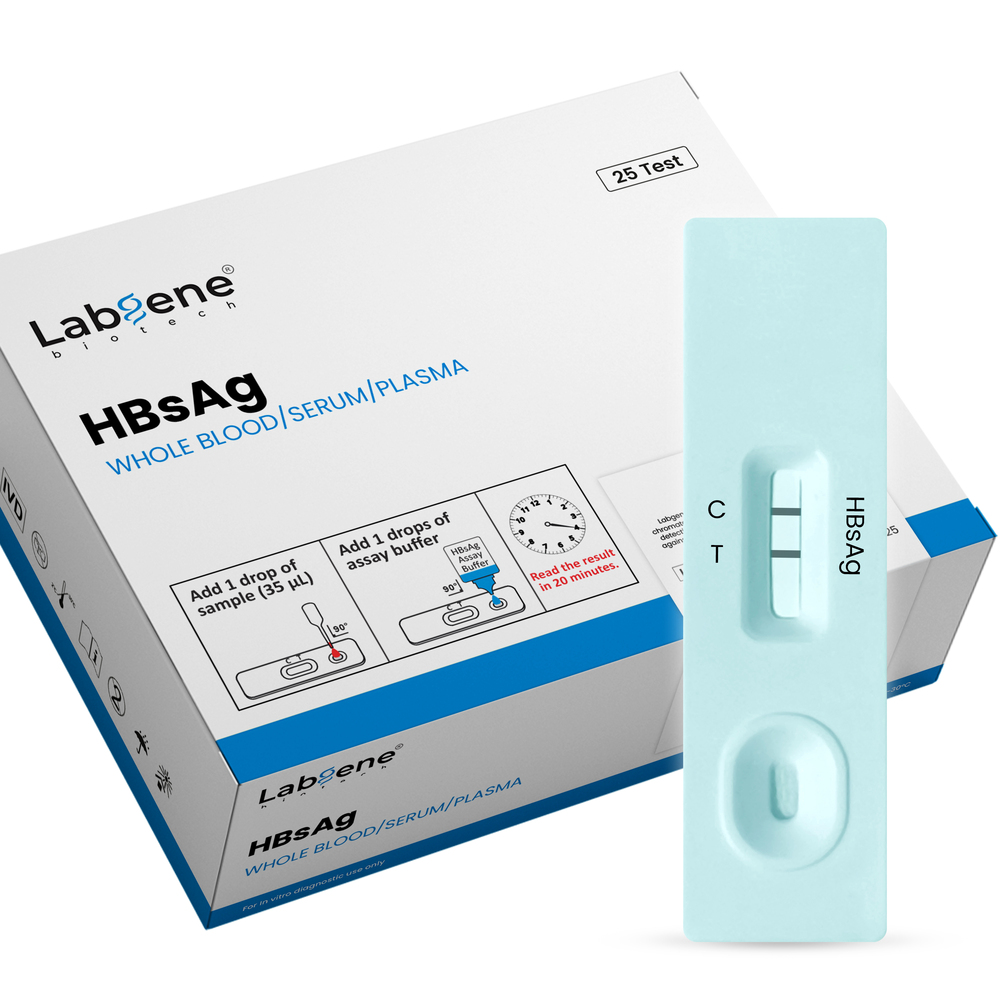 Labgene Hbsag Rapid Test Kit | Accurate Antibody Detection In Blood, Serum & Plasma | 25Tests/Box - Color: White