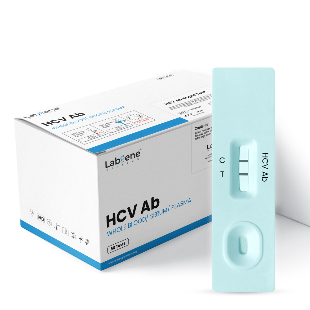 Labgene Hcv Antibody Rapid Test Kit | Accurate Antibody Detection In Blood, Serum & Plasma | 50Tests/Box - Accuracy: 100  %