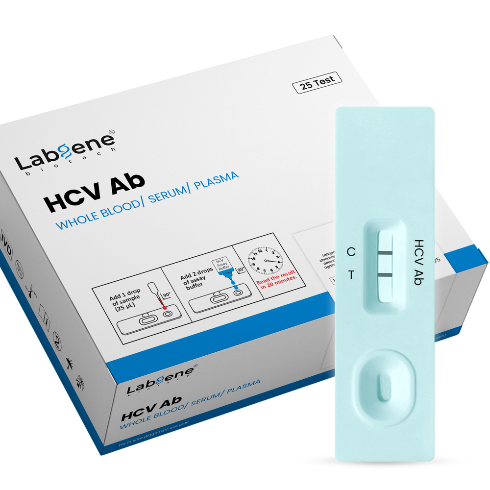 Labgene Hcv Antibody Rapid Test Kit | Accurate Antibody Detection In Blood, Serum & Plasma | 25Tests/Box - Accuracy: 100  %