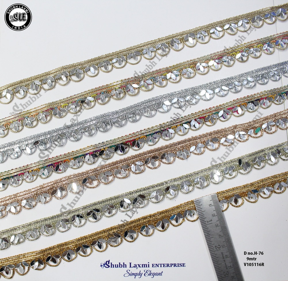 Multi Colour Mirror Wrok Lace