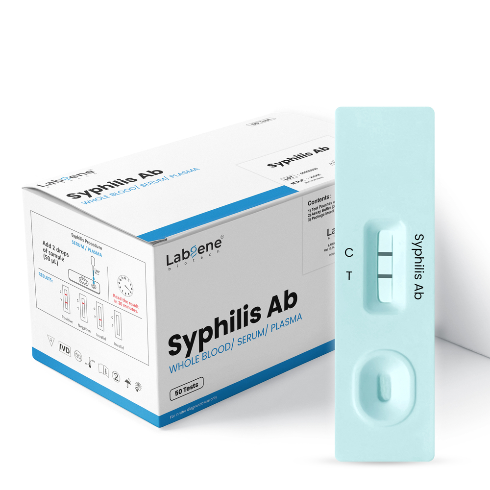Labgene Syphilis Ab Rapid Test Kit | Accurate Antibody Detection in Blood, Serum & Plasma | 50Tests/Box
