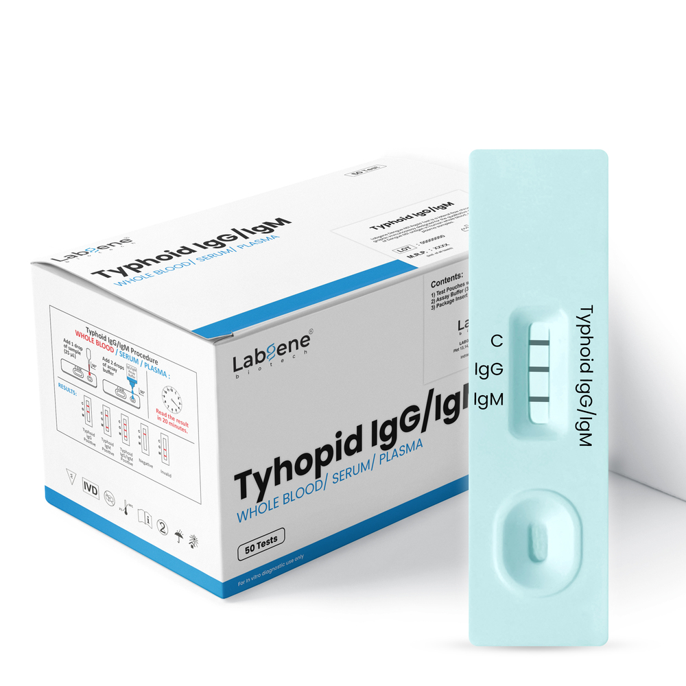Labgene Typhoid IgG/IgM Rapid Test Kit | Accurate Antibody Detection in Blood, Serum & Plasma | 50Tests/Box