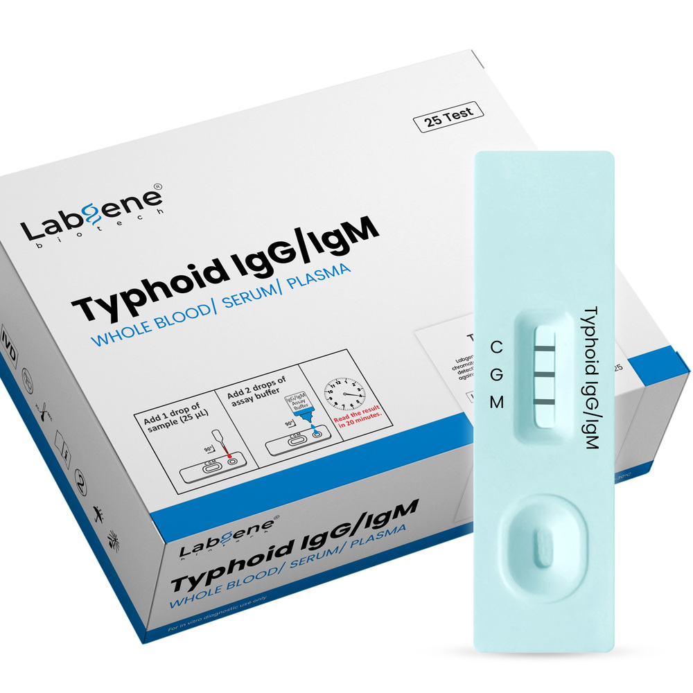 Labgene Typhoid IgG/IgM Rapid Test Kit | Accurate Antibody Detection in Blood, Serum & Plasma | 25Tests/Box