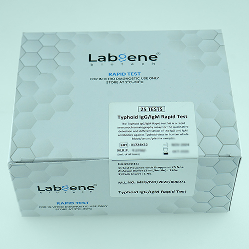 Typhoid Igg-igm 25 Rapid Test Kit - Material: Plastic