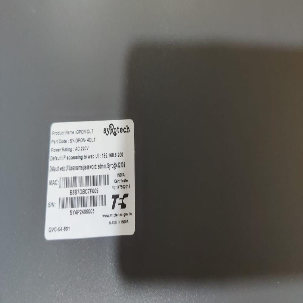 Gpon Olt 4 Port - Application: Secureye 1110