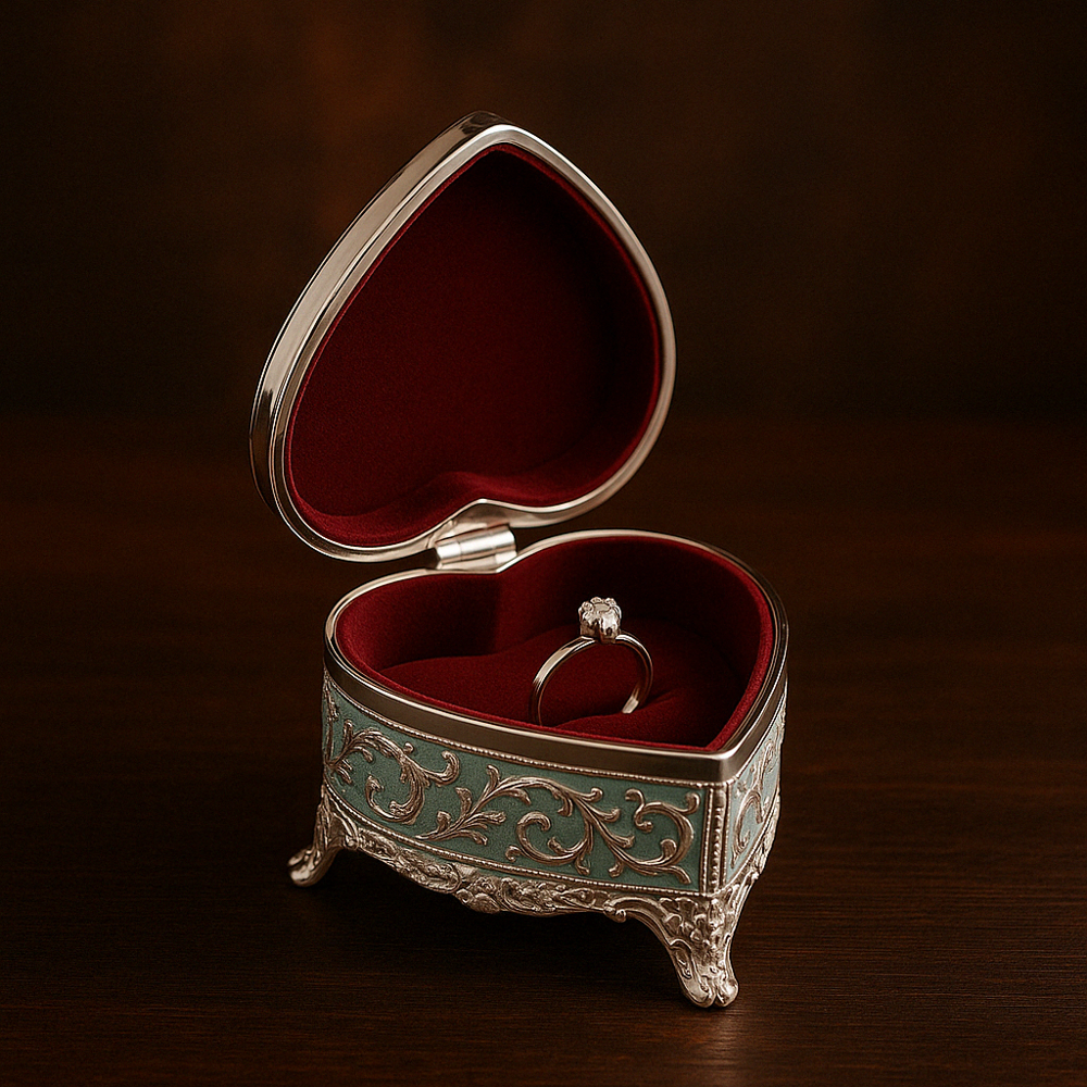 silver plated ring box 
