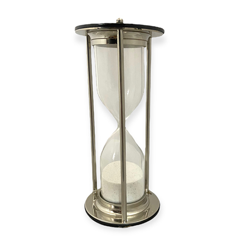 Brass Acrylic Hour Glass - Color: Silver