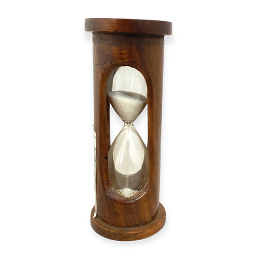Wood Pipe Hour Glass - Color: Brown