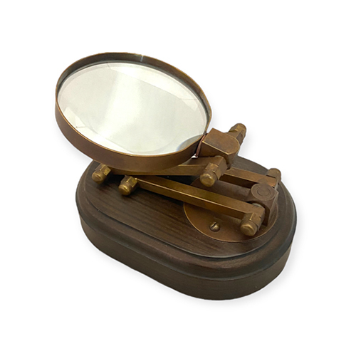 3 Inch Lens Zig Zag Stand Magnifier - Color: Brown