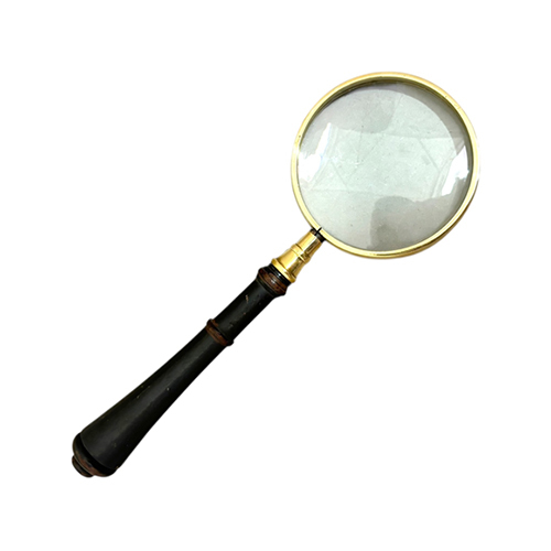 3 Inch Wood Handle Magnifier - Color: Black And Golden