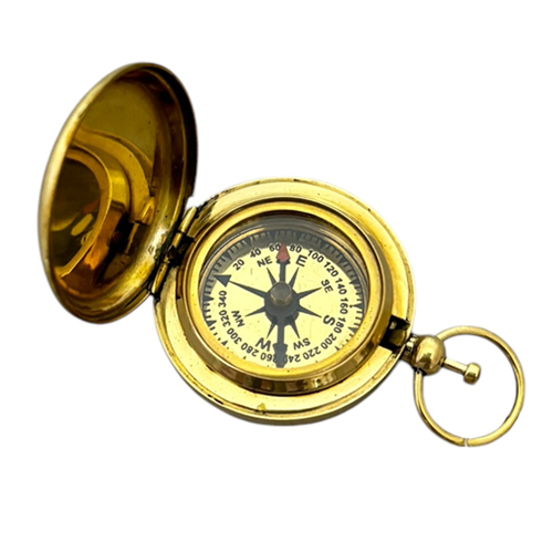 Mini Push Button Compass - Color: Golden