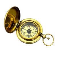 Mini Push Button Compass - Color: Golden