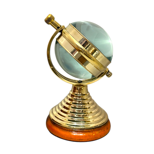 Brass Gola Watch On Globe Stand - Color: Golden