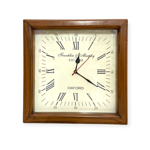 Square Wall Clock - Color: Brown