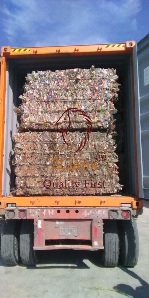 PET bottle on bales 80% Clear 20 % Blue Scrap