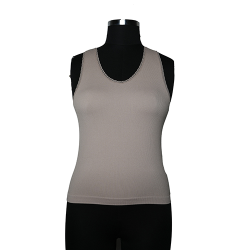 Ladies Seamless Ribbed Lace Camisole - Color: Different Available