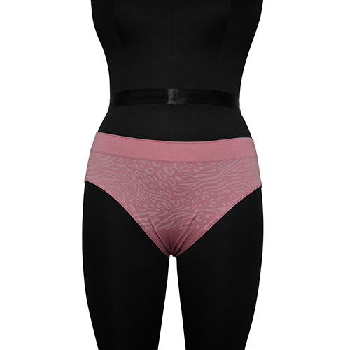 Ladies  Seamless Pink Floral Jacquard Bikini