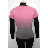 Women Pink And Grey Seamless T-Shirt