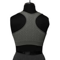 Women Grey Seamless Sports Gym Bra