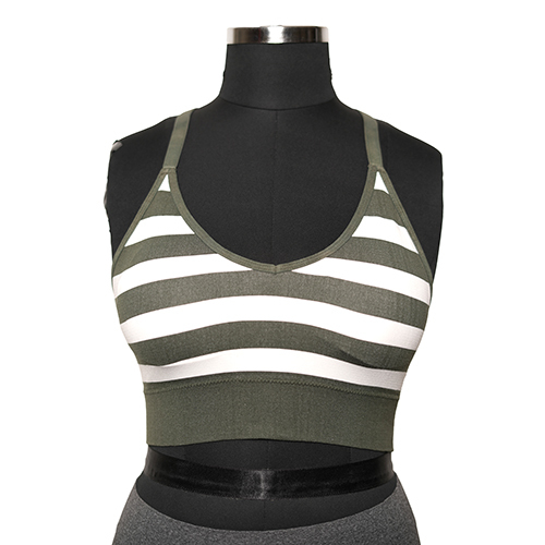 Ladies Seamless Striped Bra - Color: Different Available
