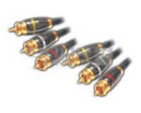 लॉकिंग सिस्टम के साथ RCA से 3 RCA प्लग कॉर्ड - 1.5 मीटर