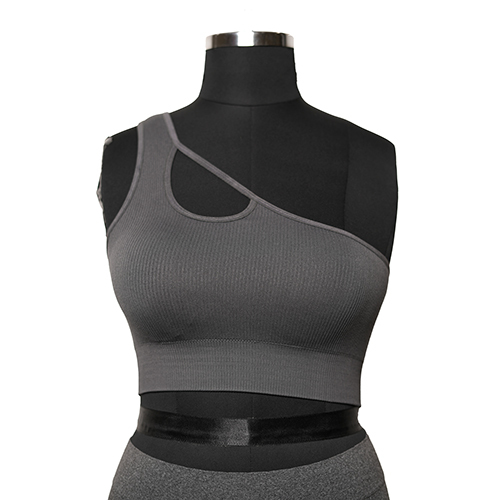 Ladies Seamless One Shoulder Crop Top - Color: Different Available