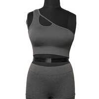 Ladies Seamless One Shoulder Crop Top