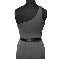 Ladies Seamless One Shoulder Crop Top