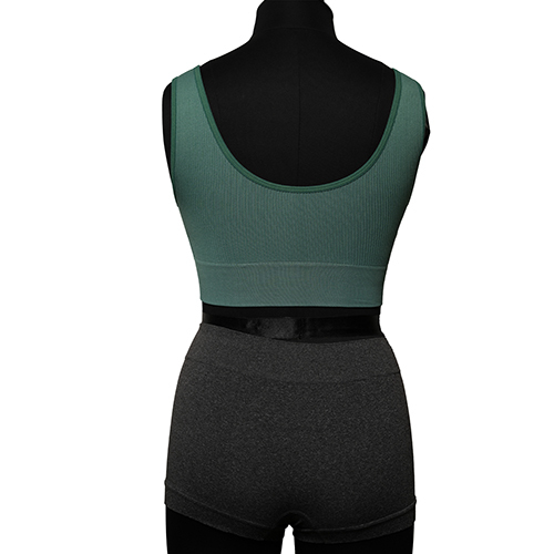 Ladies Green Seamless Ribbed Crop Top - Color: Different Available