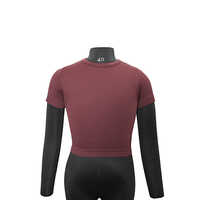Ladies Maroon Seamless Ribbed Crop Top