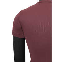 Ladies Maroon Seamless Ribbed Crop Top