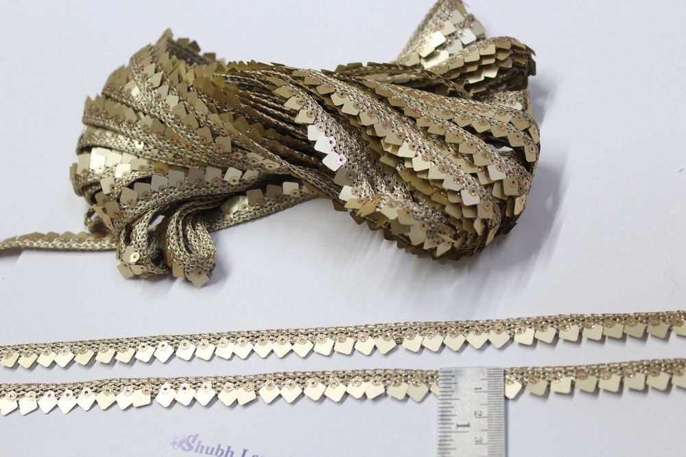 Golden Samosa Lace - Decoration Material: Sequins