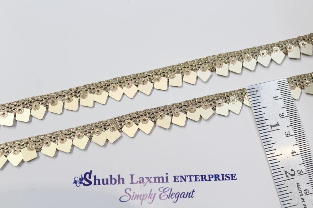 Golden Samosa Lace - Decoration Material: Sequins