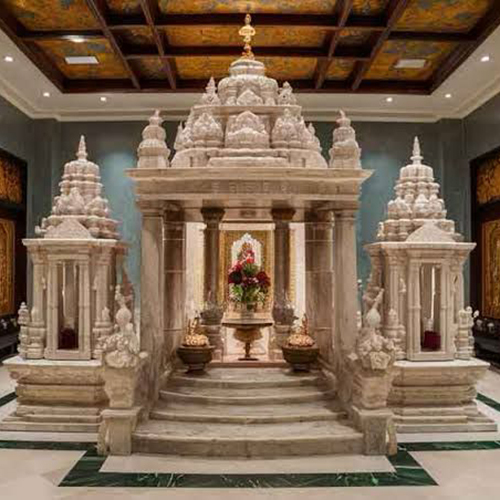 Lord Krishna Marble Temple - Color: White