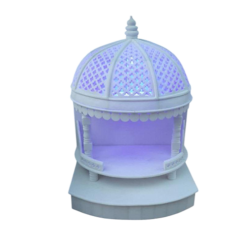 Round Shape Marble Temple - Color: White