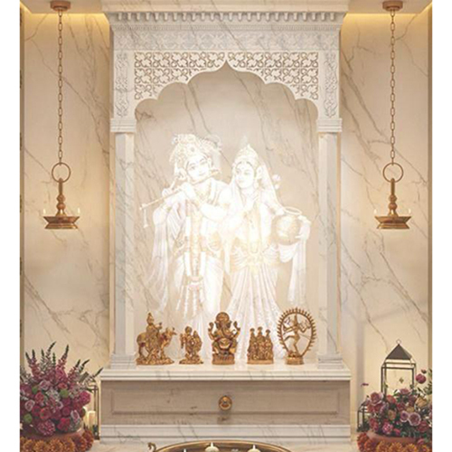 LED Radha Krishna Marble Mandir