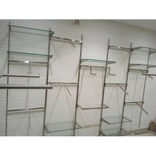 Ss Wall Display Rack Assembly - Color: Silver