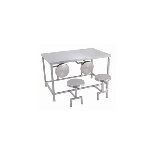 4 Seater Ss Dining Table - Color: Silver