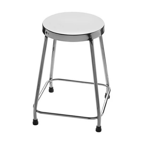 Stainless Steel Laboratory Stool - Color: Silver