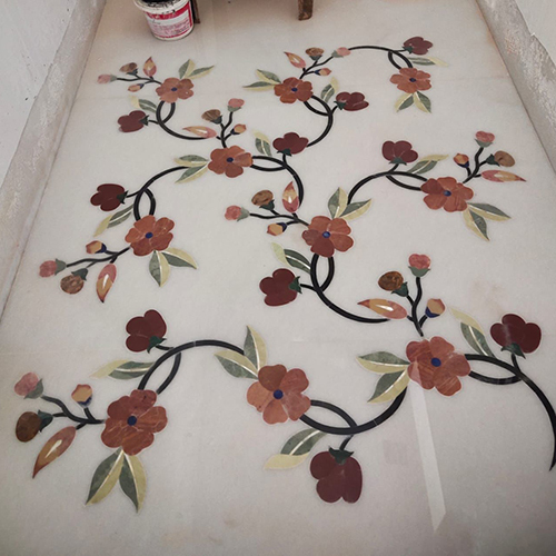 Flower Printed Marble Inlay
