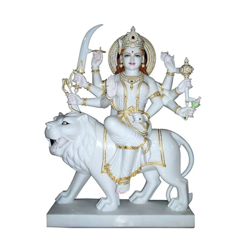 माँ दुर्गा संगमरमर की मूर्ति - मेहरान मार्बल्स इंडस्ट्रीज