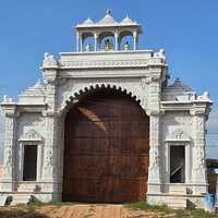 Carved Marble Temple Gate - Color: Brown