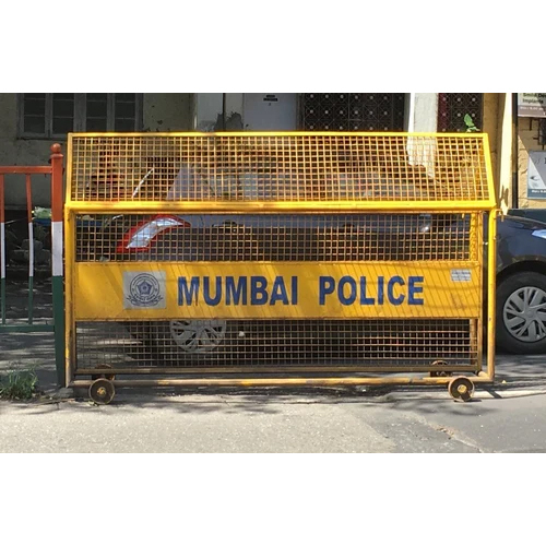Stainless Steel Police Barricade - Color: Yellow Paint Coated