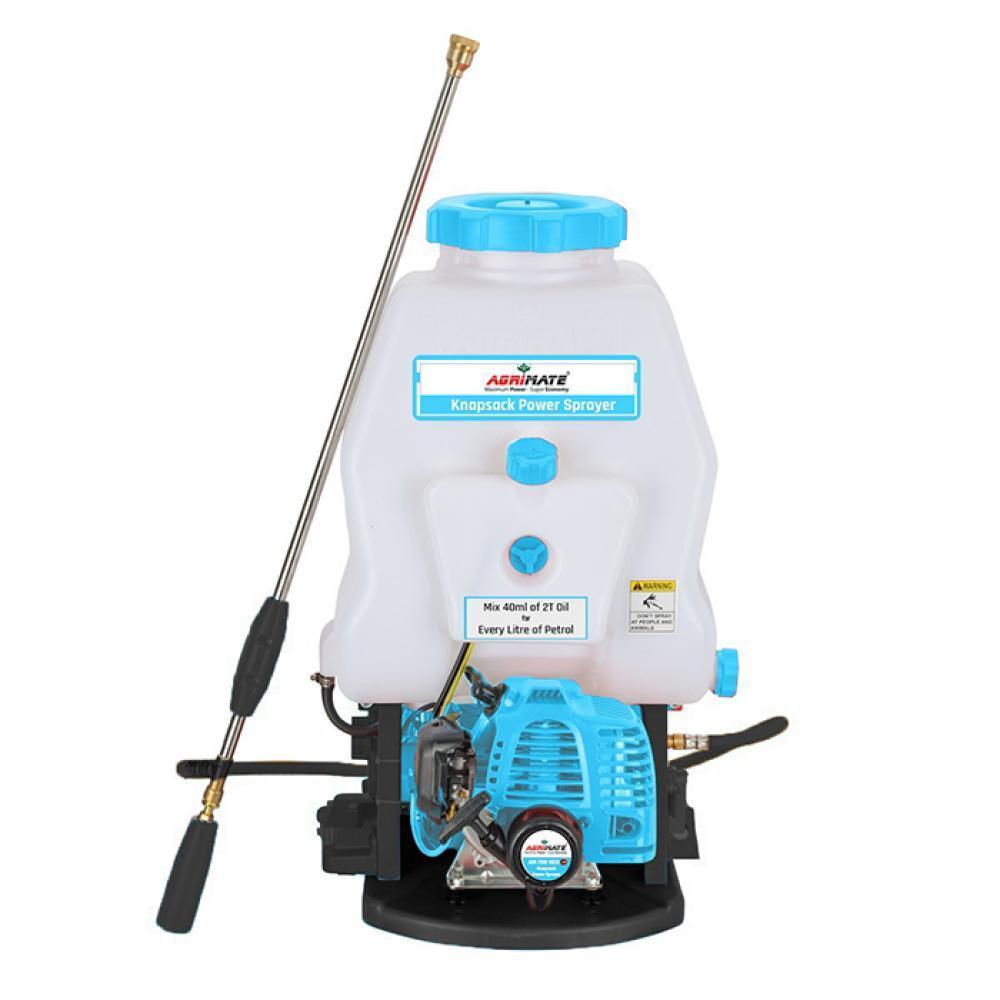 Power Sprayer 20l - Corrosion-resistant Plastic, 20-liter Tank, Orange/sky Blue/white | High-pressure Piston Pump, 31cc Petrol Engine, Vertical Spray 68m